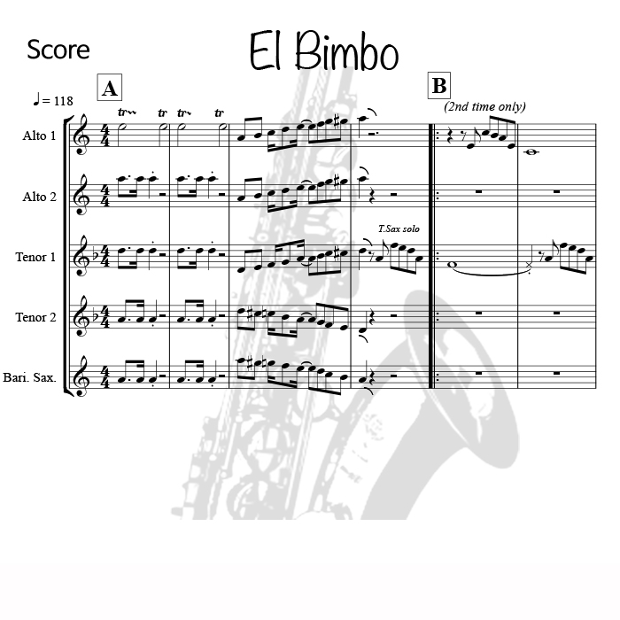 El Bimbo (엘 빔보) - 색소폰 앙상블 악보